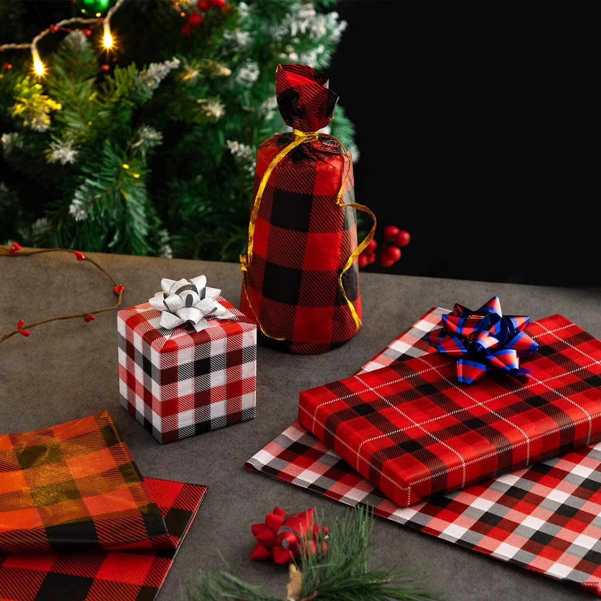 Plaid Christmas Wrapping Tissue Paper, 150 Sheets 9 Plaid Christmas Wrapping Tissue Paper, 150 Sheets - Image 7