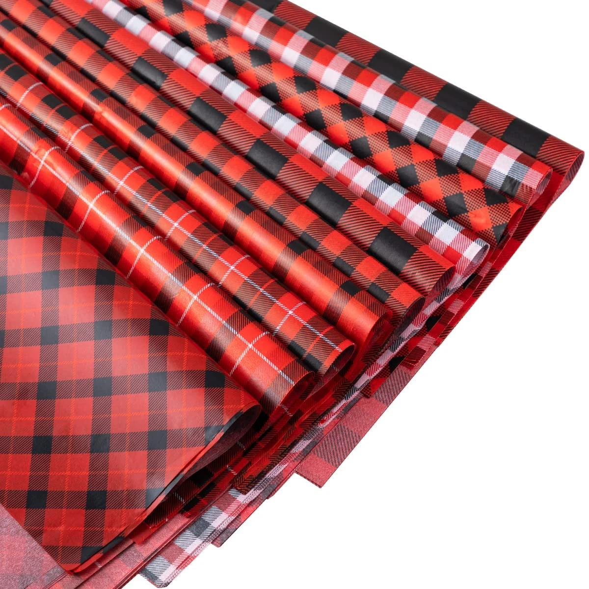 Plaid Christmas Wrapping Tissue Paper, 150 Sheets 3 Plaid Christmas Wrapping Tissue Paper, 150 Sheets
