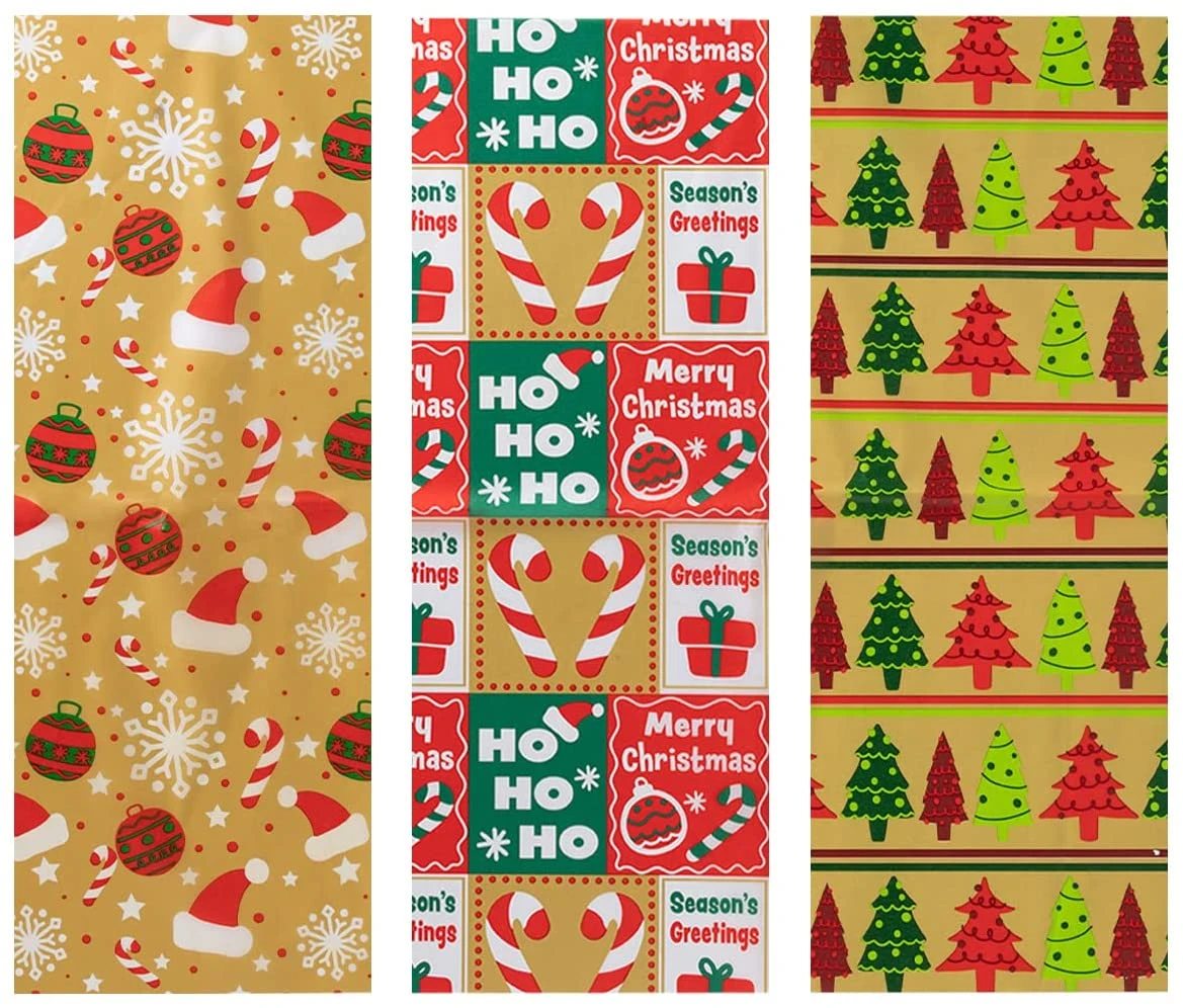 Classic Design Christmas Kraft Tissue Paper, 150 Sheets 5 Classic Design Christmas Kraft Tissue Paper, 150 Sheets - Image 3