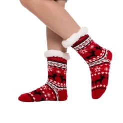 Christmas Fuzzy Crew Socks, 2 Pack -Xmas Supplies Shop 14196 6