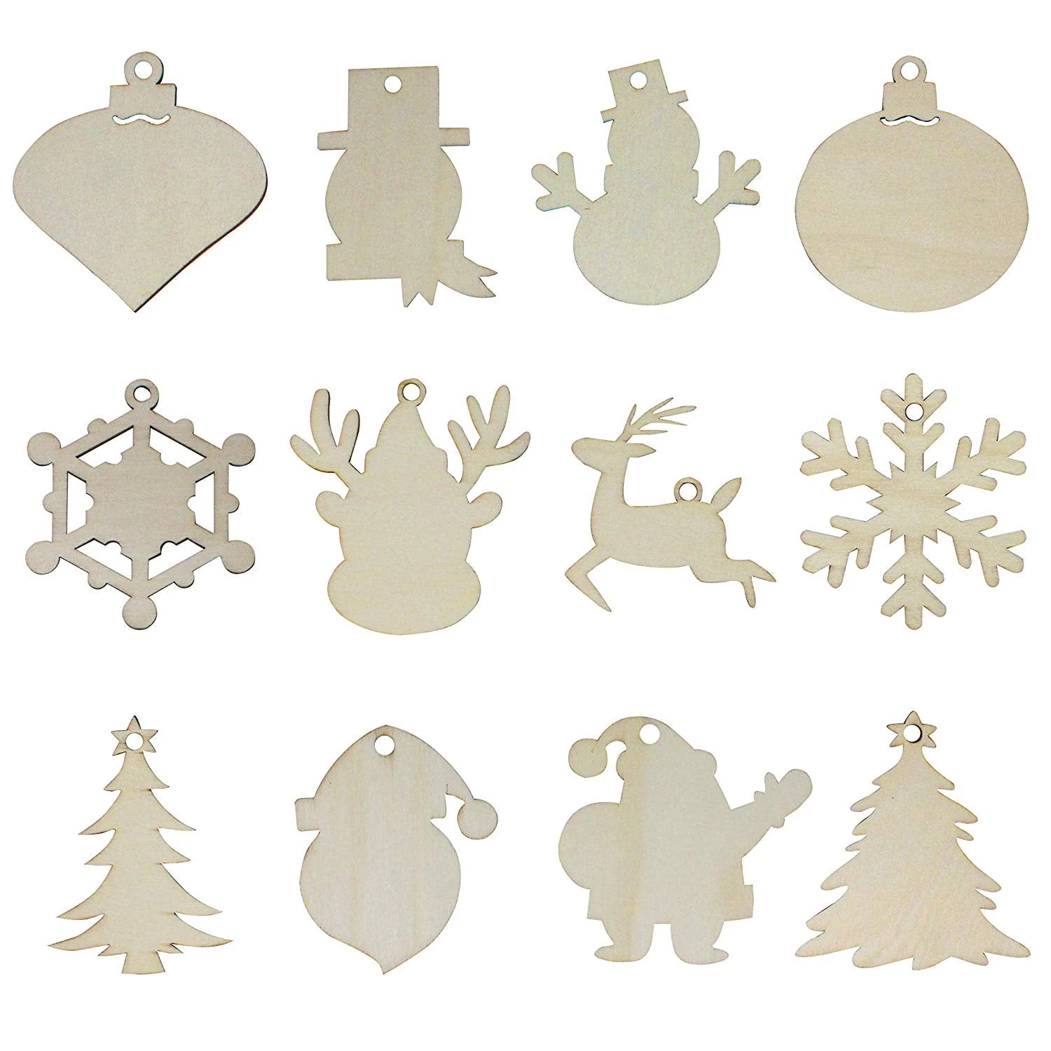 48 Piece Wooden Christmas Ornaments DIY Craft Kit 5 48 Piece Wooden Christmas Ornaments DIY Craft Kit - Image 3