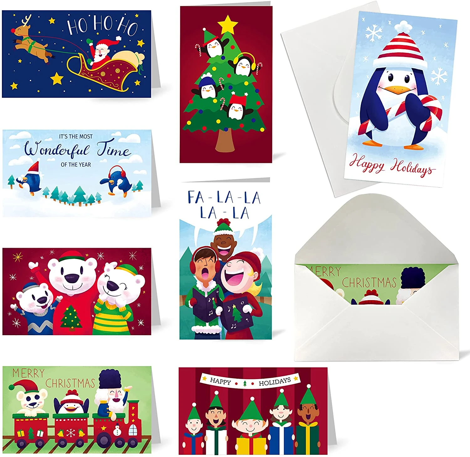 Christmas Colored Print Bear Gift Card Holder With Envelopes, 48 Pcs 3 Christmas Colored Print Bear Gift Card Holder With Envelopes, 48 Pcs