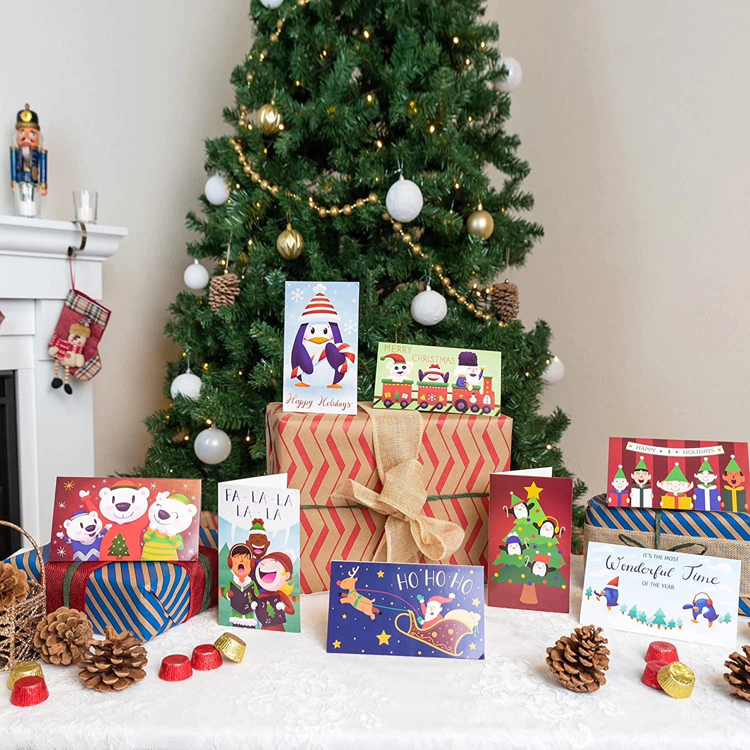 Christmas Colored Print Bear Gift Card Holder With Envelopes, 48 Pcs 6 Christmas Colored Print Bear Gift Card Holder With Envelopes, 48 Pcs - Image 4