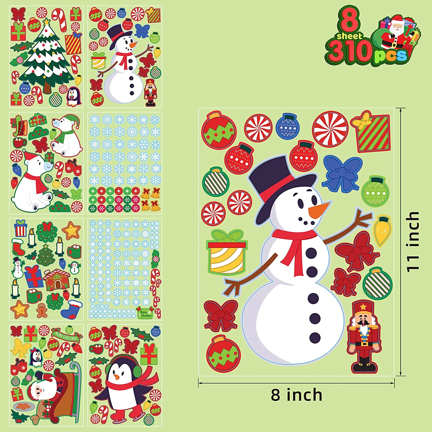 Christmas Characters Window Clings, 300 Pcs 6 Christmas Characters Window Clings, 300 Pcs - Image 4