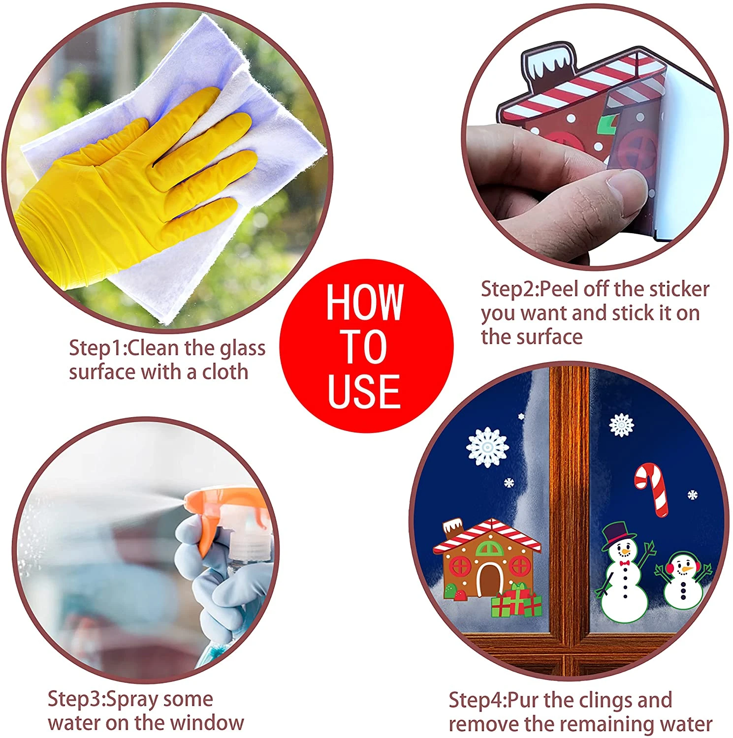 Christmas Characters Window Clings, 300 Pcs 7 Christmas Characters Window Clings, 300 Pcs - Image 5