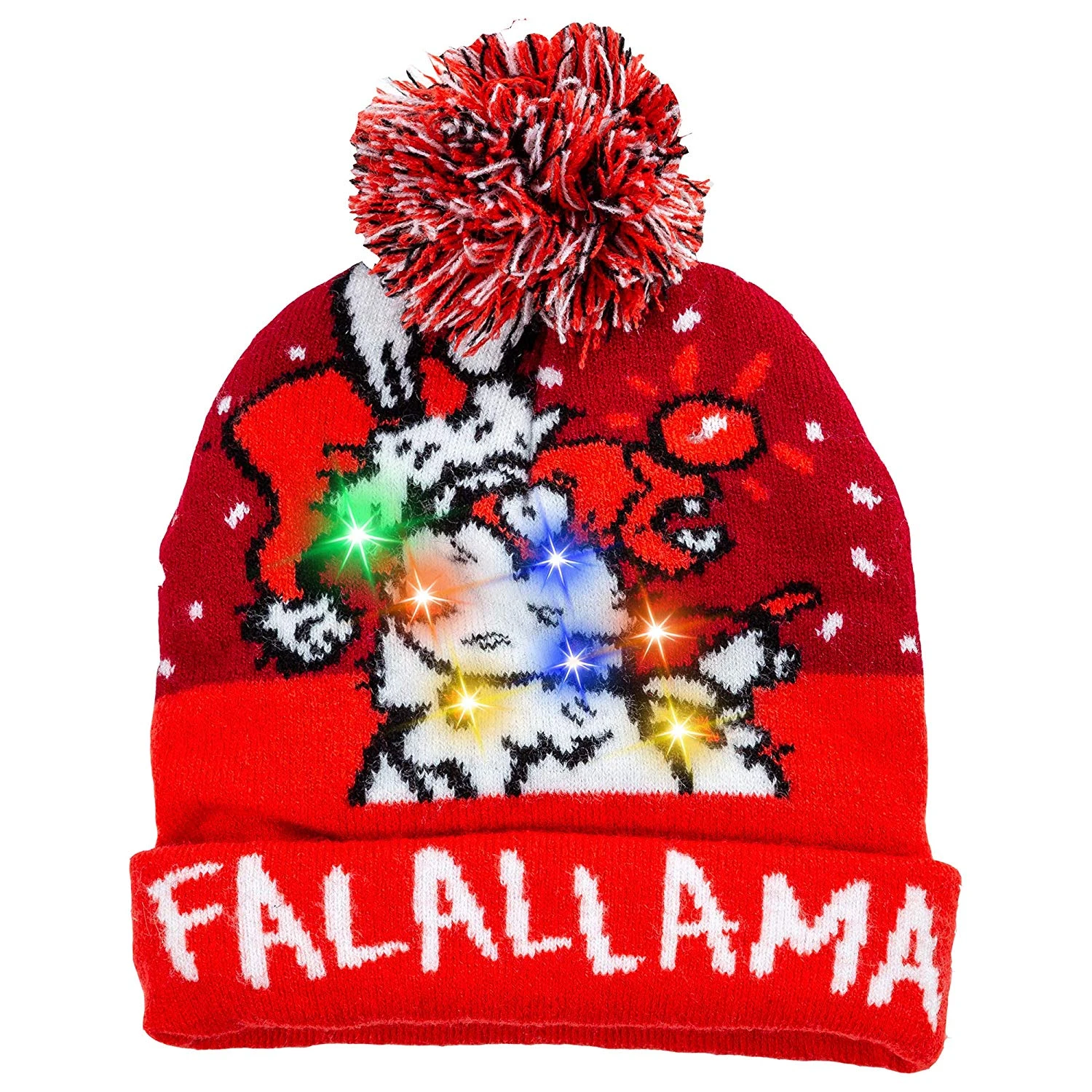 Christmas Falalallama Llama Lit-up Knitted Beanie 3 Christmas Falalallama Llama Lit-up Knitted Beanie