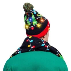 2 Piece Christmas Tree Lit-up Beanie And Scarf 11 2 Piece Christmas Tree Lit-up Beanie And Scarf -Xmas Supplies Shop 161