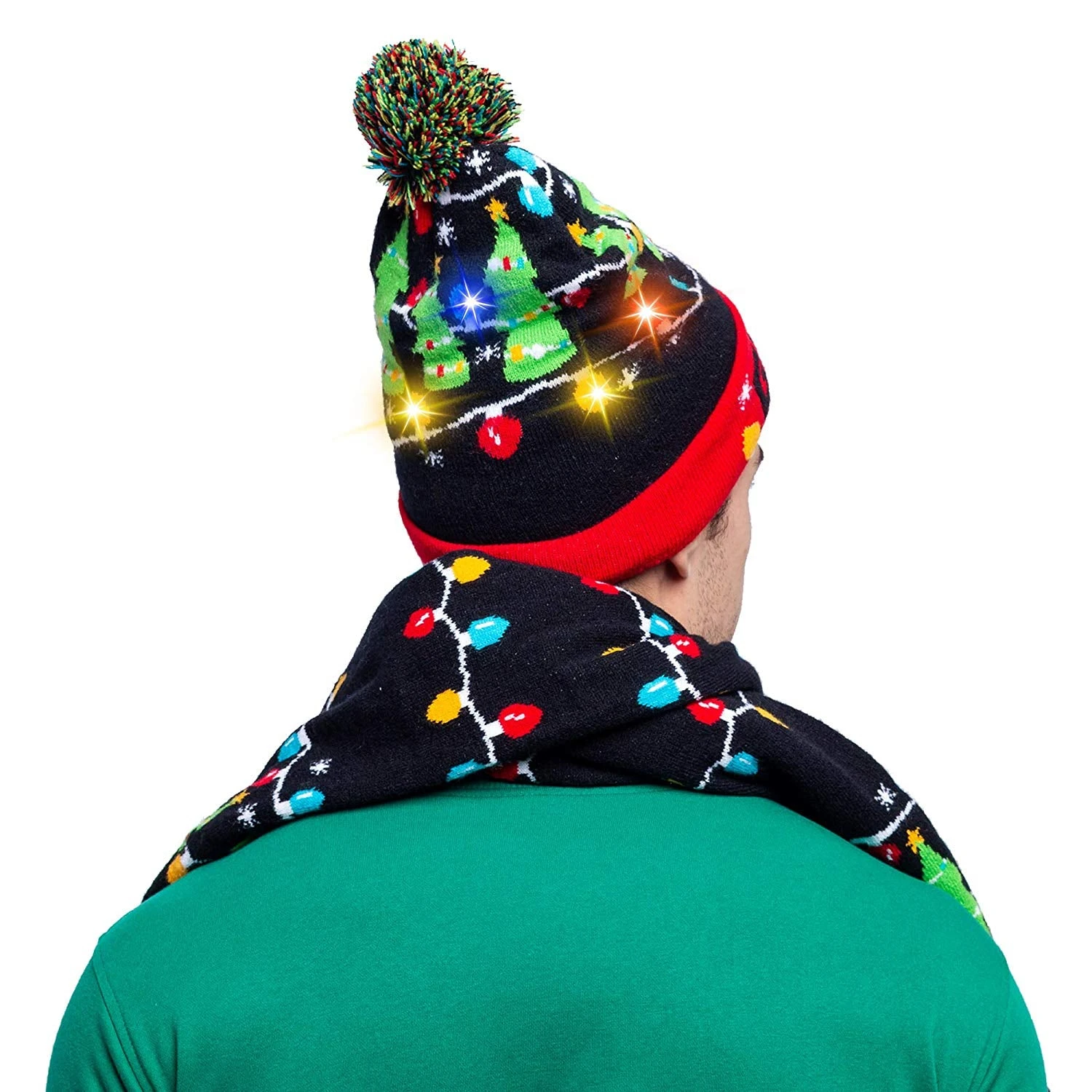 2 Piece Christmas Tree Lit-up Beanie And Scarf 7 2 Piece Christmas Tree Lit-up Beanie And Scarf - Image 5