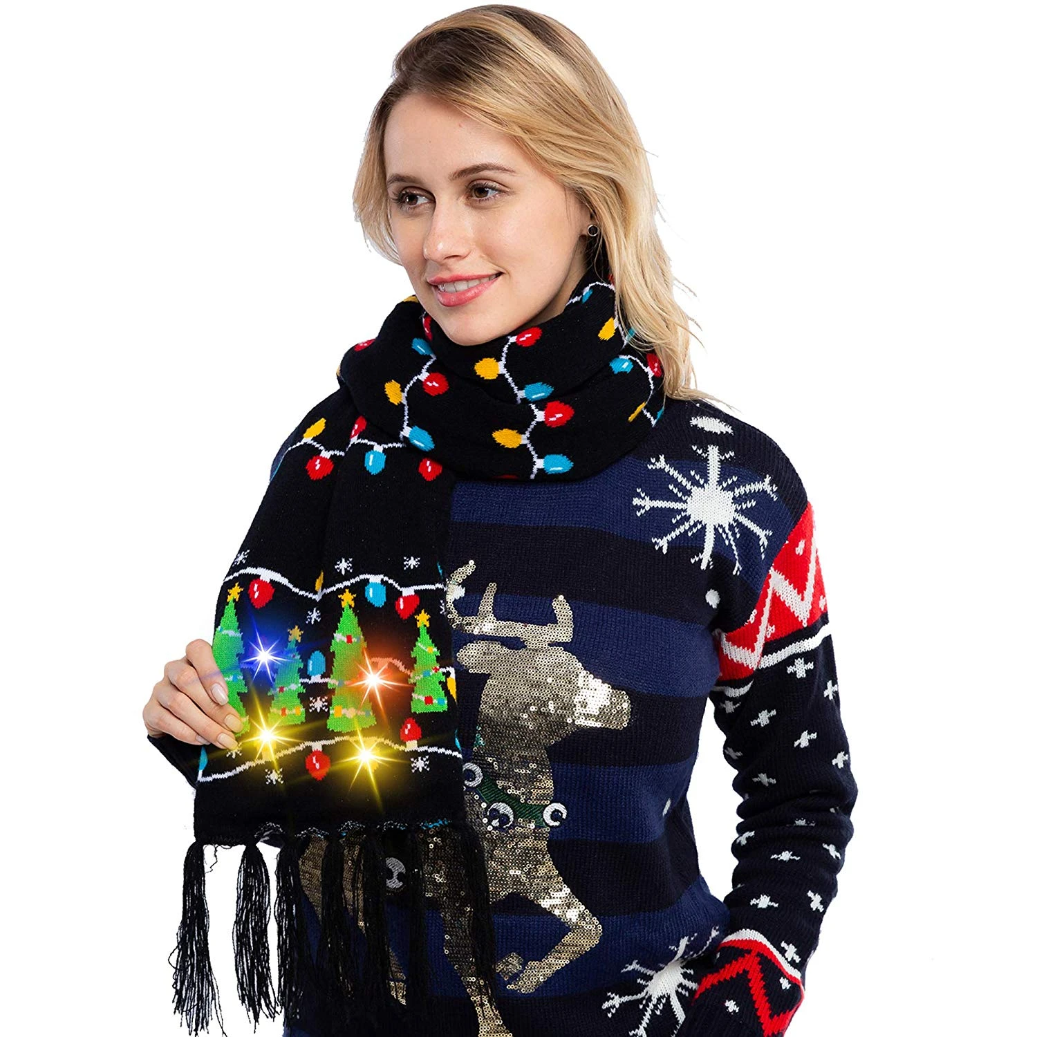 Christmas Lit-up Knitted Scarf 4 Christmas Lit-up Knitted Scarf - Image 2