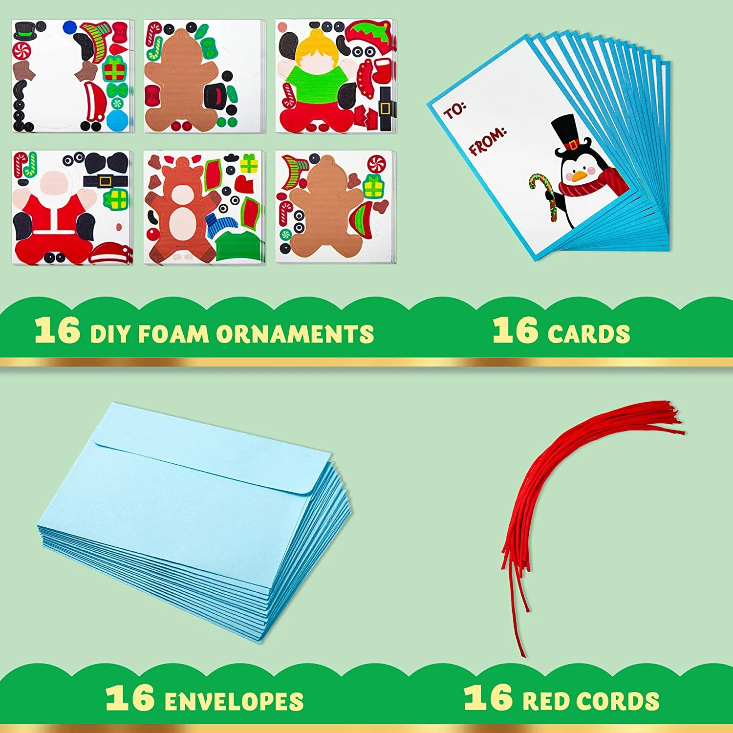 16Pcs Foam Christmas Character Ornaments 4 16Pcs Foam Christmas Character Ornaments - Image 2