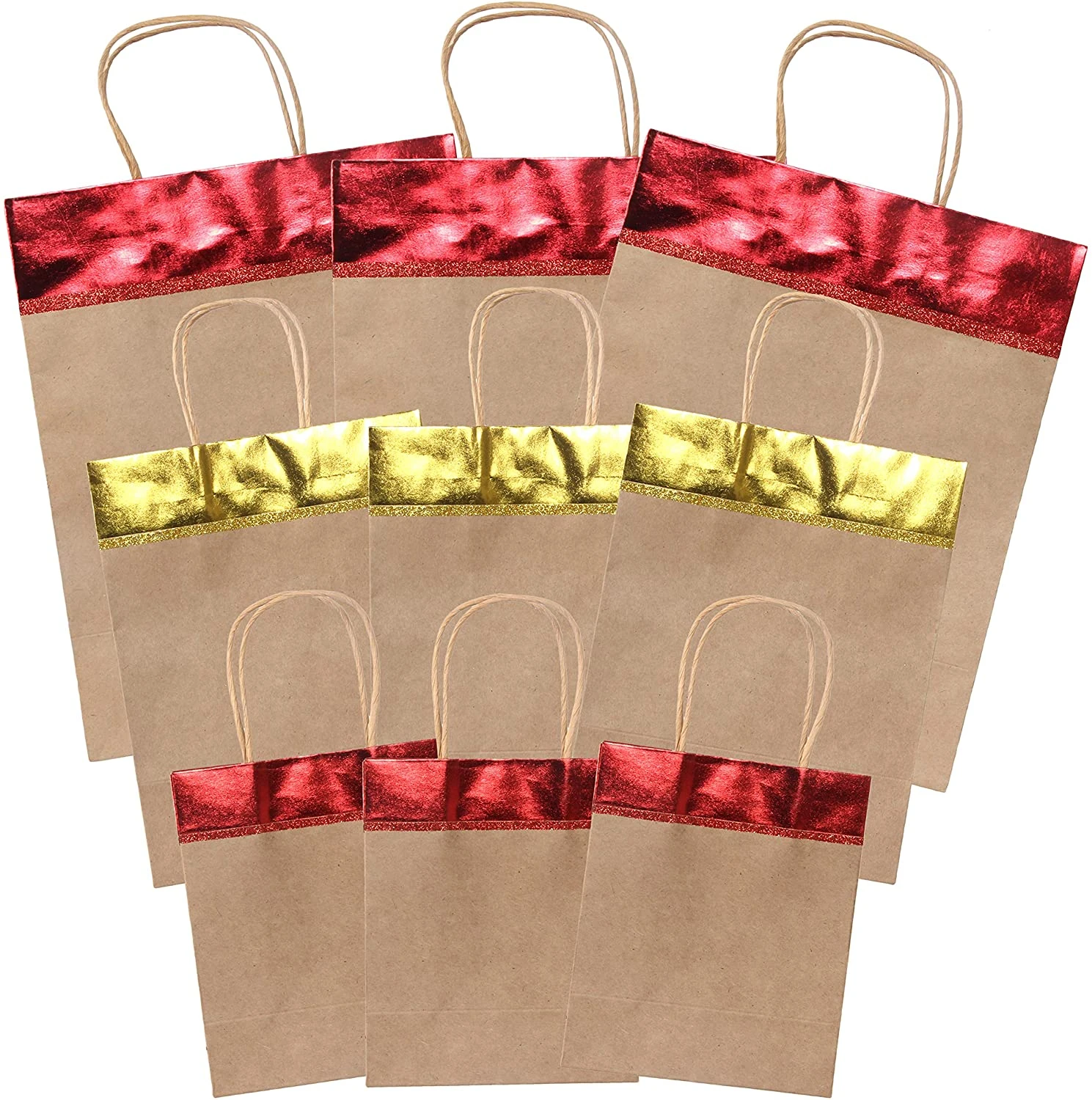Red And Gold Christmas Kraft Gift Bags 9 Red And Gold Christmas Kraft Gift Bags - Image 7