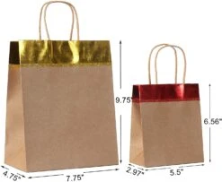 Red And Gold Christmas Kraft Gift Bags 14 Red And Gold Christmas Kraft Gift Bags -Xmas Supplies Shop 16c