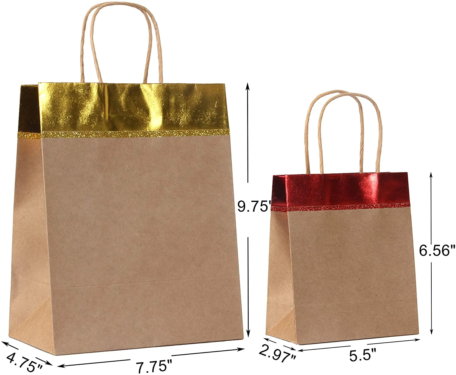 Red And Gold Christmas Kraft Gift Bags 8 Red And Gold Christmas Kraft Gift Bags - Image 6