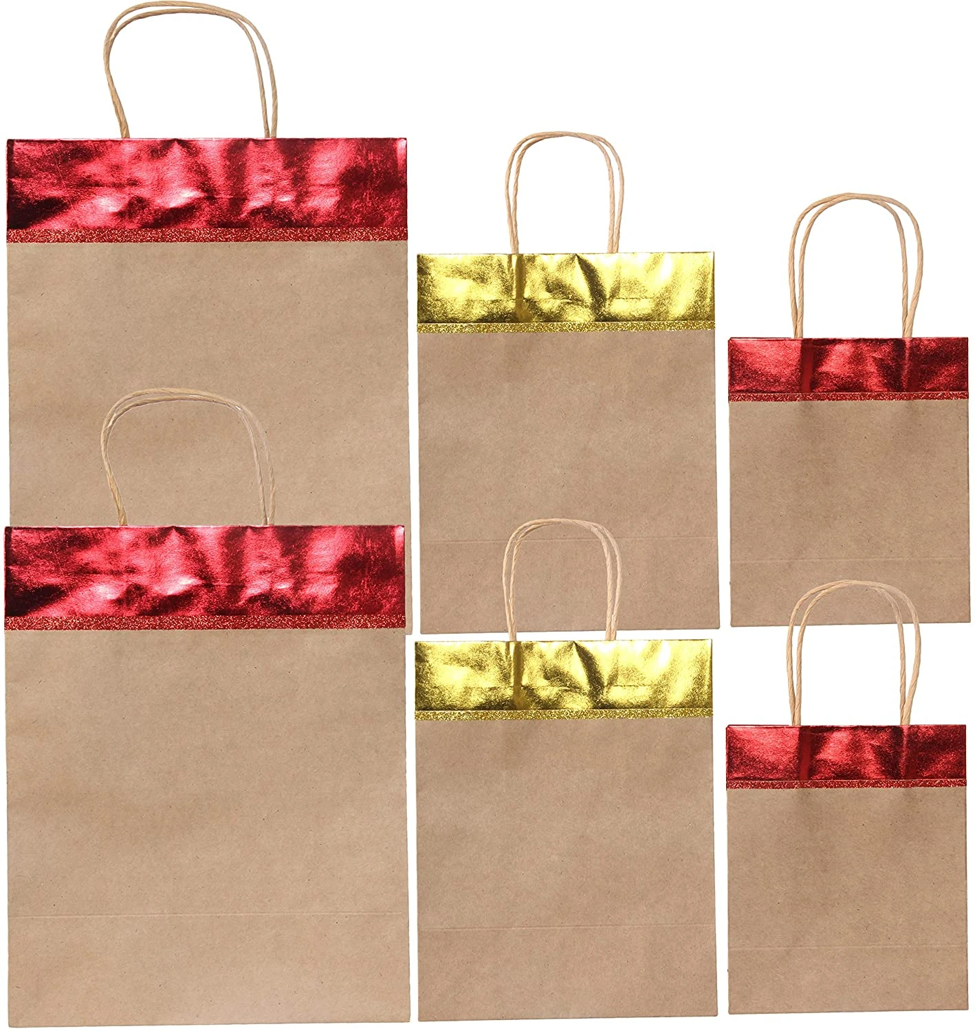 Red And Gold Christmas Kraft Gift Bags 3 Red And Gold Christmas Kraft Gift Bags