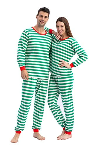 Women Christmas Green Stripe Family Matching Pajama 5 Women Christmas Green Stripe Family Matching Pajama - Image 3