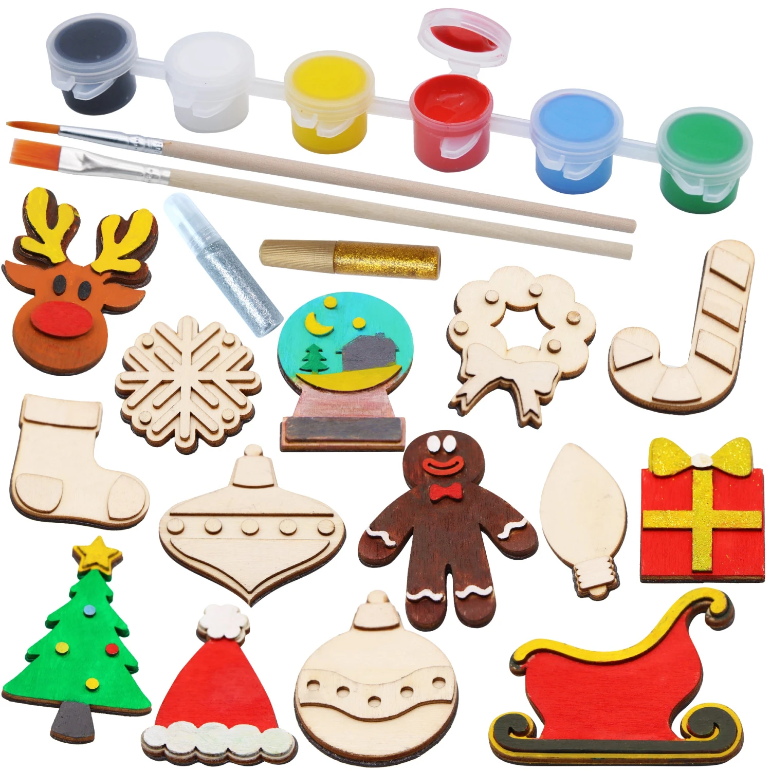 Christmas Wooden Magnet Creativity Arts & Crafts Painting Kit 3 Christmas Wooden Magnet Creativity Arts & Crafts Painting Kit