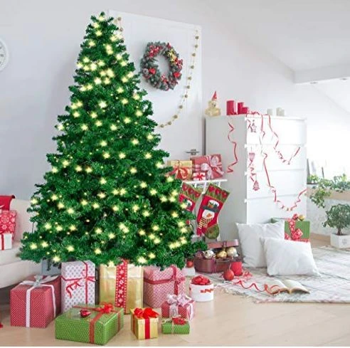 7.5 Ft Prelit Christmas Tree, Hinged Artificial Christmas Tree With 660 Clear Led Lights(8 Modes) And Metal Stand 3 7.5 Ft Prelit Christmas Tree, Hinged Artificial Christmas Tree With 660 Clear Led Lights(8 Modes) And Metal Stand