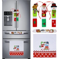 Christmas Kitchen Appliance Handle Covers, 5 Pcs