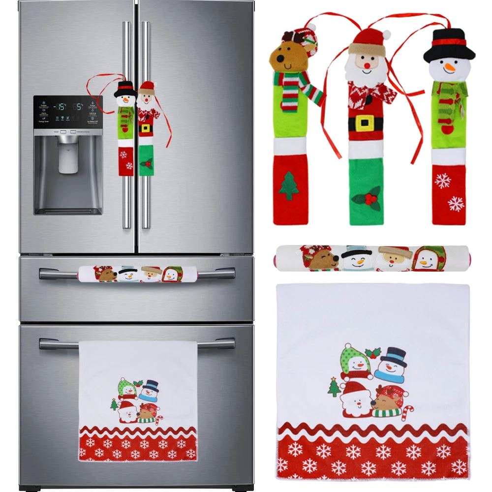 Christmas Kitchen Appliance Handle Covers, 5 Pcs 3 Christmas Kitchen Appliance Handle Covers, 5 Pcs