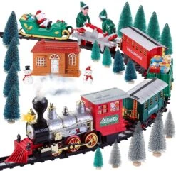 Christmas Electric Train Set With Real Smoke(Medium)