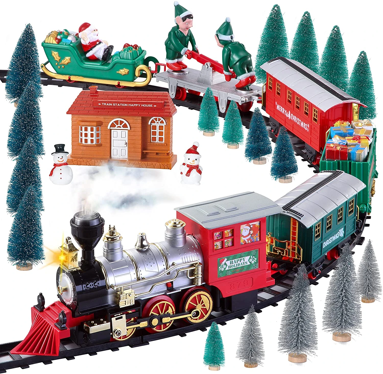 Christmas Electric Train Set With Real Smoke(Medium) 3 Christmas Electric Train Set With Real Smoke(Medium)