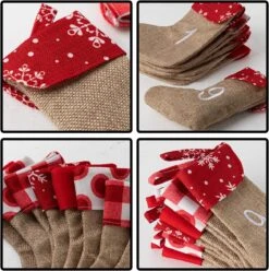 Advent Calendar Linen Christmas Stockings Socks Garland, 24 Pcs 11 Advent Calendar Linen Christmas Stockings Socks Garland, 24 Pcs -Xmas Supplies Shop 2022AdventCalendarLinenChristmasStockingsSocksGarland 24Pcs 4