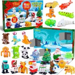 Christmas Countdown Advent Calendar Wind Up Toys, 24 Pcs