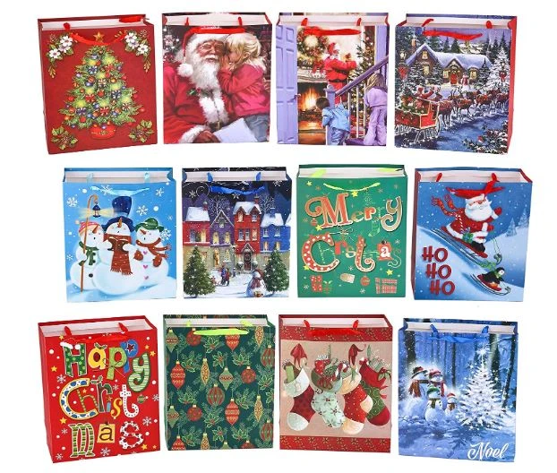 Christmas Gift Bags Bulk With Handles And Name Tags, 12pcs 5 Christmas Gift Bags Bulk With Handles And Name Tags, 12pcs - Image 3