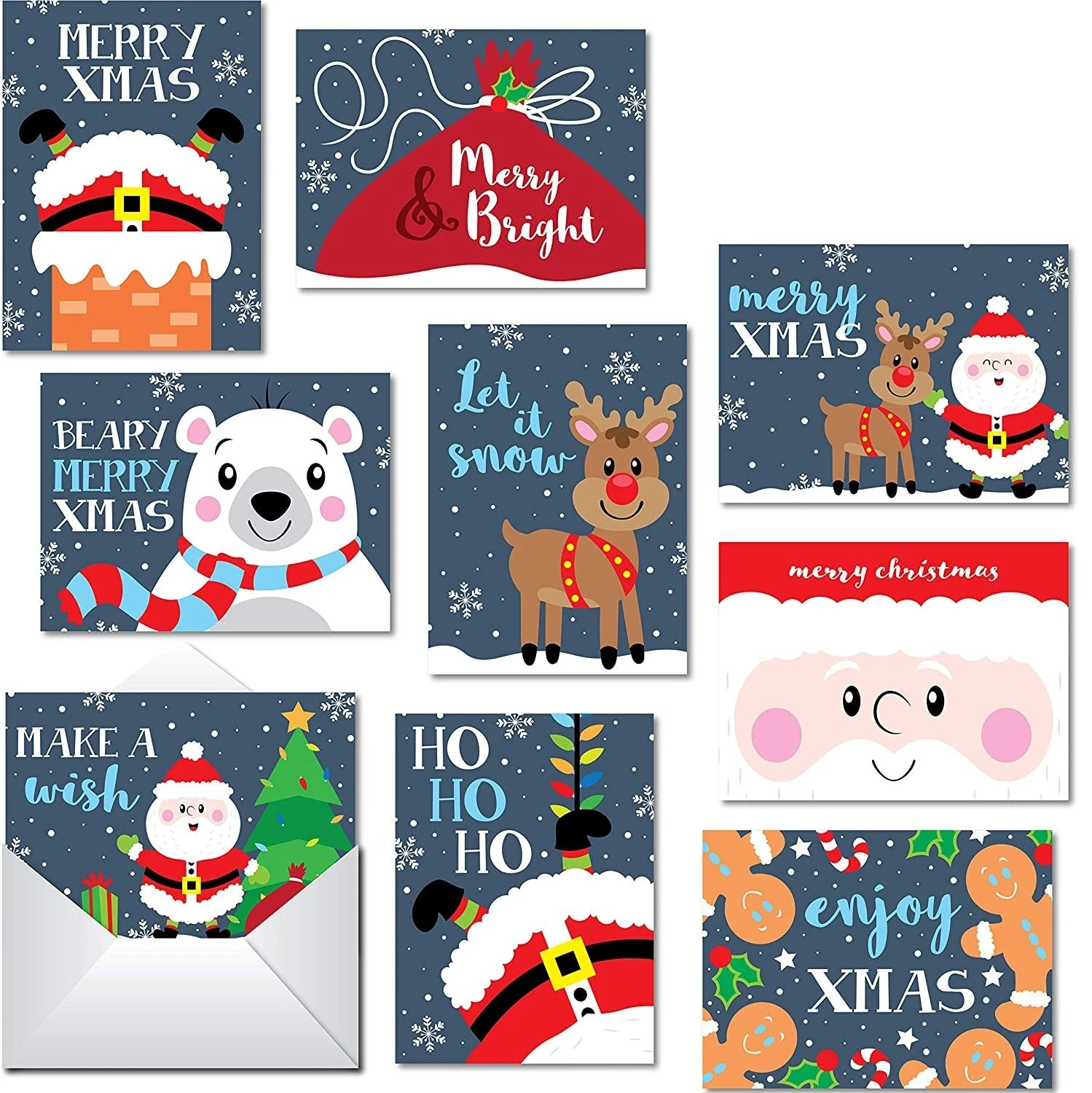 Christmas Holiday Greeting Cards Collection With Envelopes 3 Christmas Holiday Greeting Cards Collection With Envelopes
