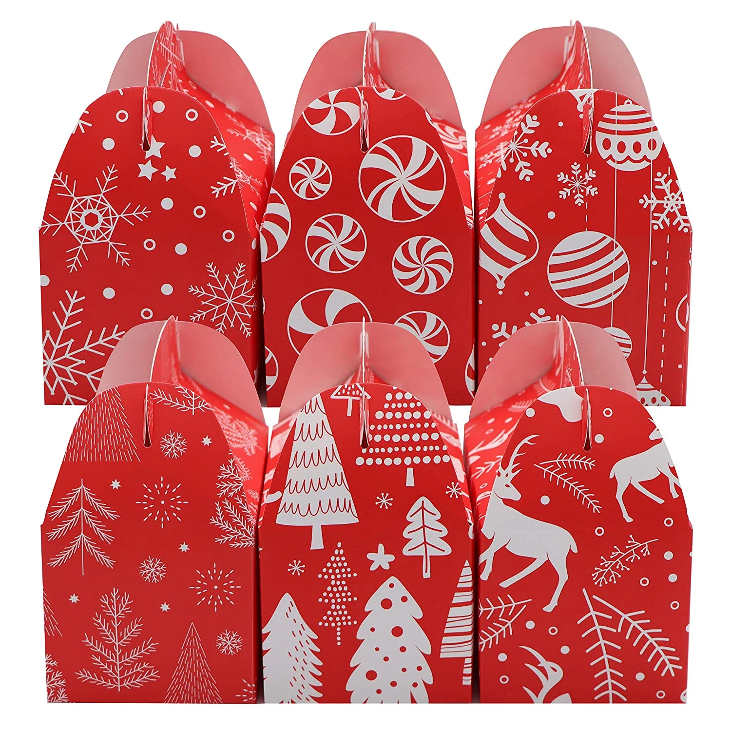 5.25" Christmas Red Gable Candy Boxes, 24 Pcs 6 5.25" Christmas Red Gable Candy Boxes, 24 Pcs - Image 4