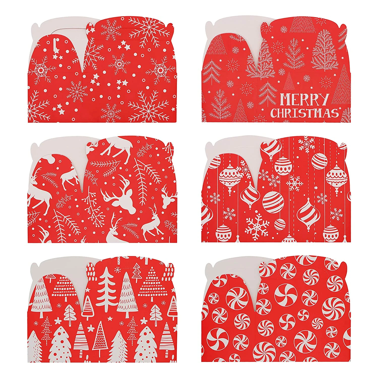 5.25" Christmas Red Gable Candy Boxes, 24 Pcs 7 5.25" Christmas Red Gable Candy Boxes, 24 Pcs - Image 5