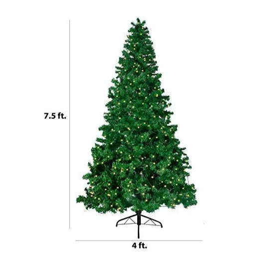 7.5 Ft Prelit Christmas Tree, Hinged Artificial Christmas Tree With 660 Clear Led Lights(8 Modes) And Metal Stand 5 7.5 Ft Prelit Christmas Tree, Hinged Artificial Christmas Tree With 660 Clear Led Lights(8 Modes) And Metal Stand - Image 3