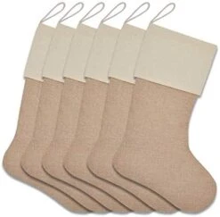Plain Burlap Christmas Stockings