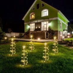 4Pcs Spiral Christmas Tree Pathway Light 18in