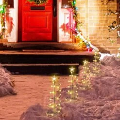 4Pcs Spiral Christmas Tree Pathway Light 18in -Xmas Supplies Shop 4PcsSpiralChristmasTreePathwayLight18in 2