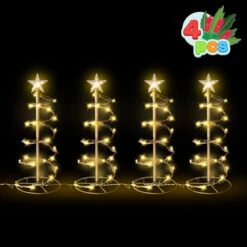 4Pcs Spiral Christmas Tree Pathway Light 18in -Xmas Supplies Shop 4PcsSpiralChristmasTreePathwayLight18in 6