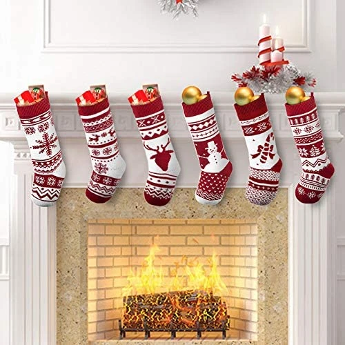 18" Knit Christmas Stockings, 6 Pack 5 18" Knit Christmas Stockings, 6 Pack - Image 3