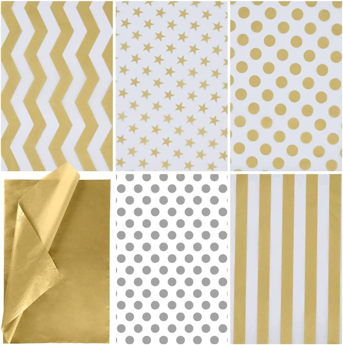 150 Piece Christmas Metallic Silver And Gold Tissue Paper 3 150 Piece Christmas Metallic Silver And Gold Tissue Paper