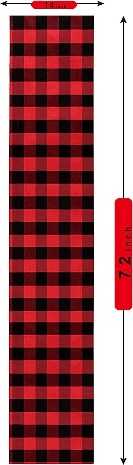 Christmas Table Runner Buffalo Check Classic 14x72in??red & Black??¡ìo? 9 Christmas Table Runner Buffalo Check Classic 14x72in??red & Black??¡ìo? - Image 7
