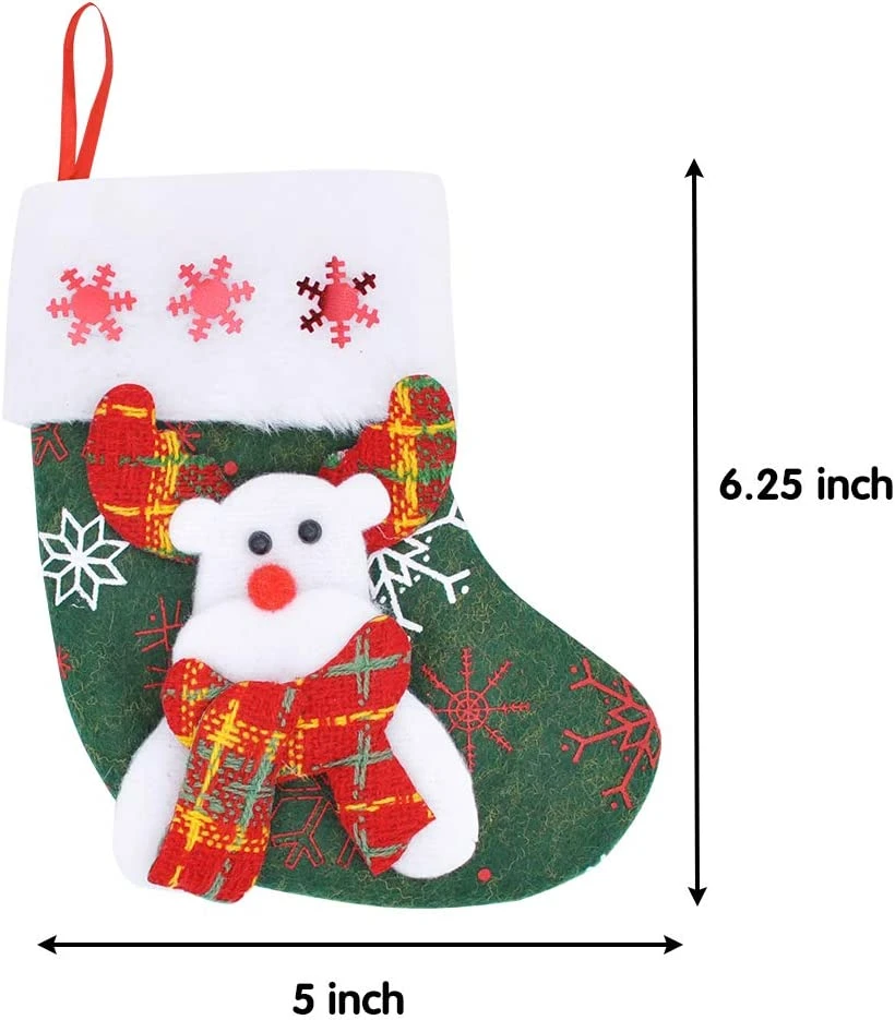 6in Mini Christmas Stockings (Patches), 12 Pcs 8 6in Mini Christmas Stockings (Patches), 12 Pcs - Image 6