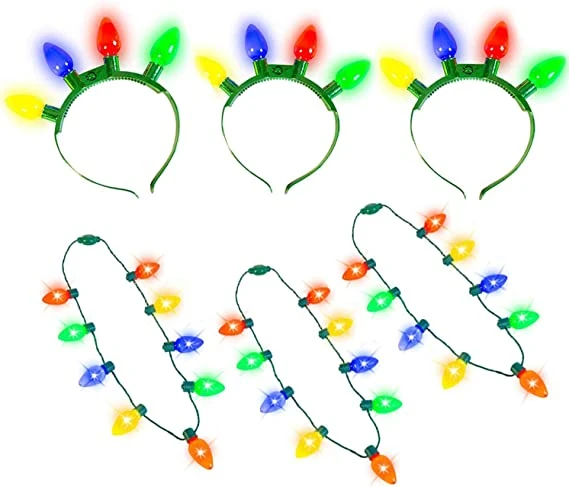 6 Pieces Christmas Headband And Necklace 3 6 Pieces Christmas Headband And Necklace