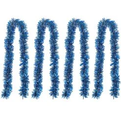 6.6 Ft. Christmas Blue Sparkly Tinsel Garland, 4 Pcs
