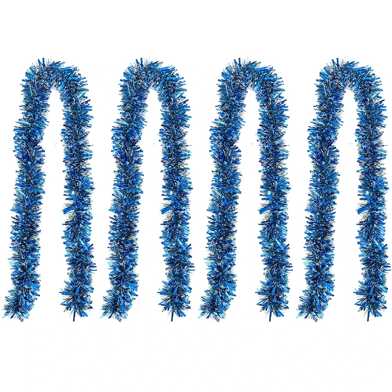 6.6 Ft. Christmas Blue Sparkly Tinsel Garland, 4 Pcs 3 6.6 Ft. Christmas Blue Sparkly Tinsel Garland, 4 Pcs
