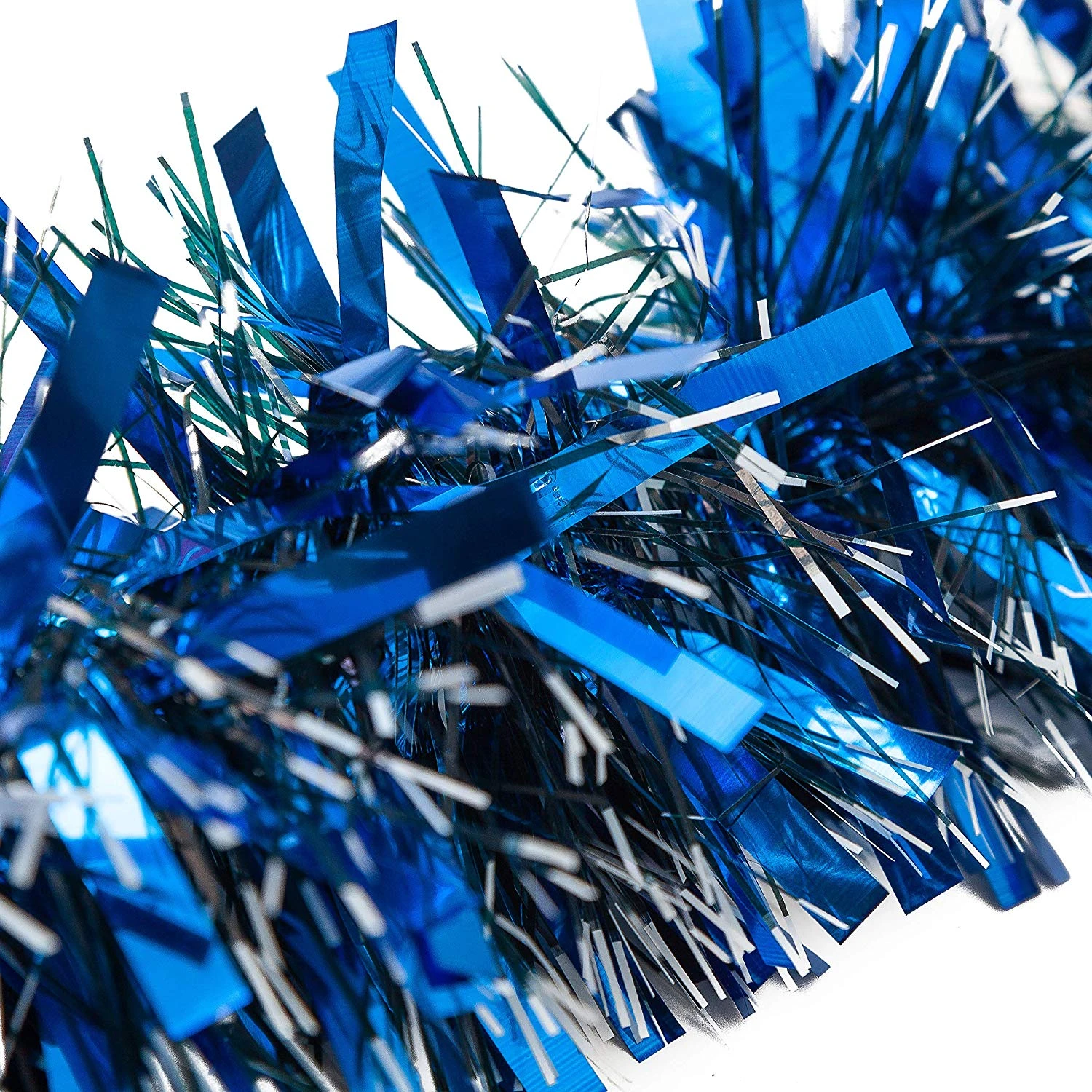6.6 Ft. Christmas Blue Sparkly Tinsel Garland, 4 Pcs 6 6.6 Ft. Christmas Blue Sparkly Tinsel Garland, 4 Pcs - Image 4