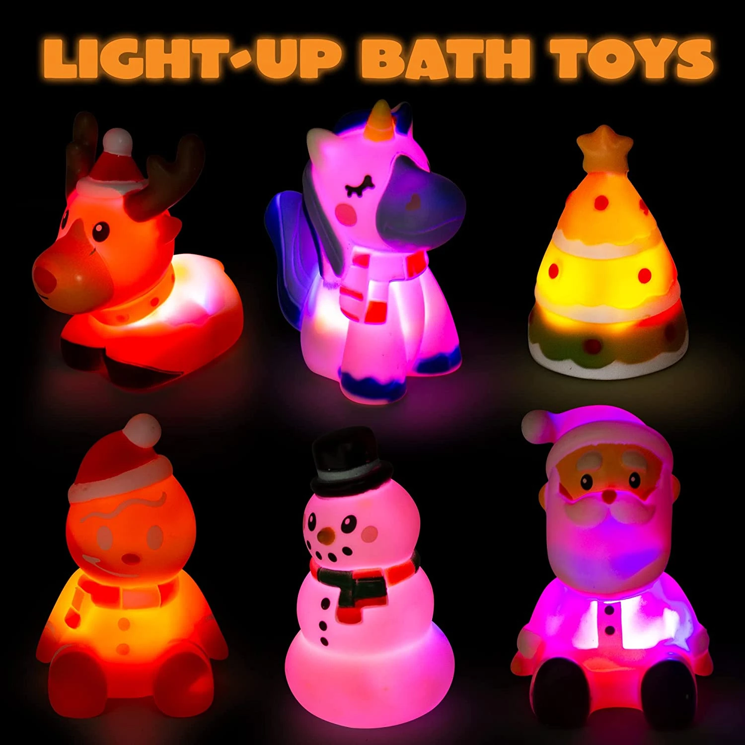 6Pcs Christmas LED Light-UP Bath Toy Set 5 6Pcs Christmas LED Light-UP Bath Toy Set - Image 3