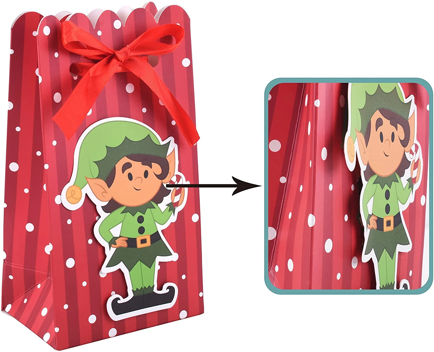 Christmas Treat Bags With Large Sticking Tag, 24pcs 5 Christmas Treat Bags With Large Sticking Tag, 24pcs - Image 3