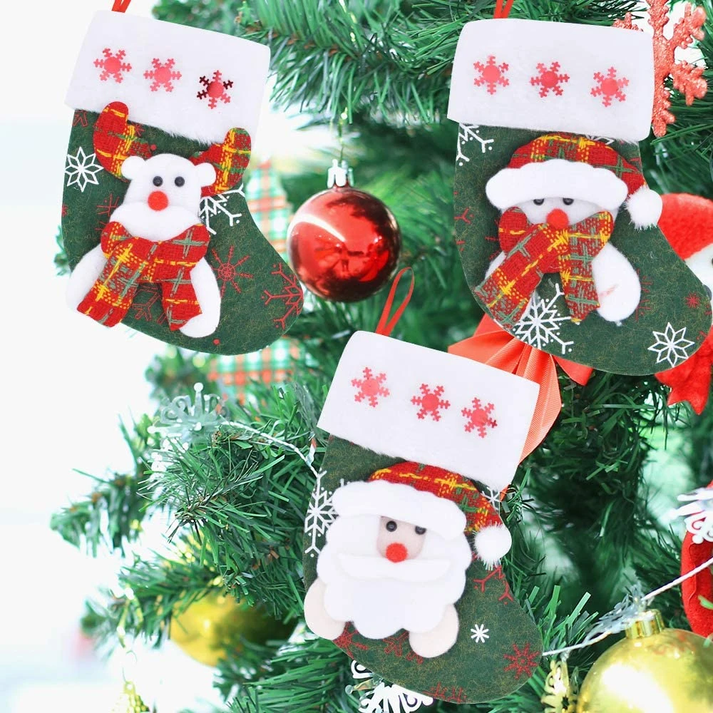 6in Mini Christmas Stockings (Patches), 12 Pcs 7 6in Mini Christmas Stockings (Patches), 12 Pcs - Image 5