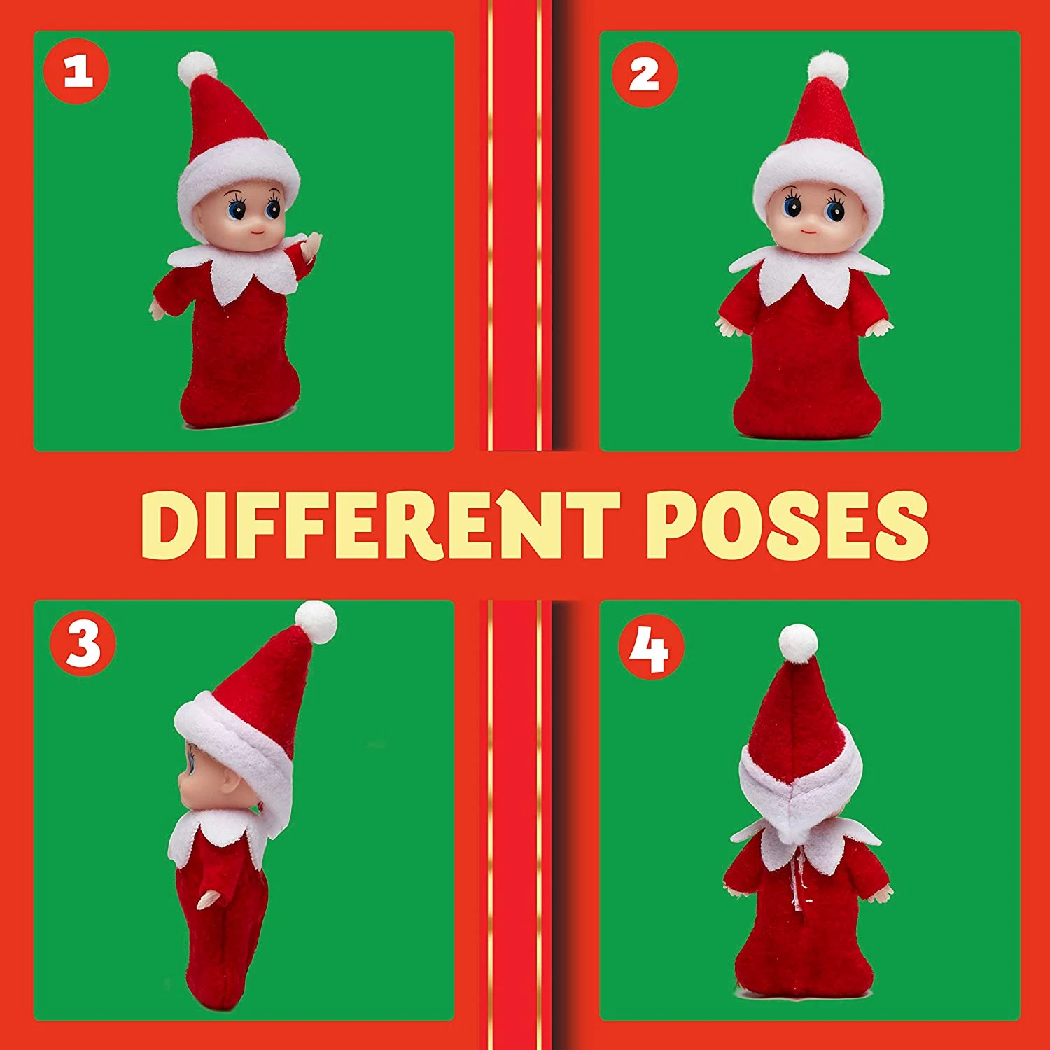 Green Pink Red Tiny Baby Elf Doll Christmas 6 Green Pink Red Tiny Baby Elf Doll Christmas - Image 4