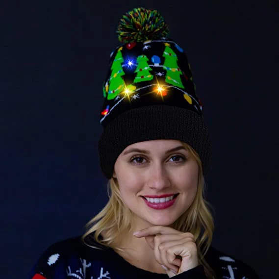 Christmas Tree Knitted Lit-up Beanie 4 Christmas Tree Knitted Lit-up Beanie - Image 2