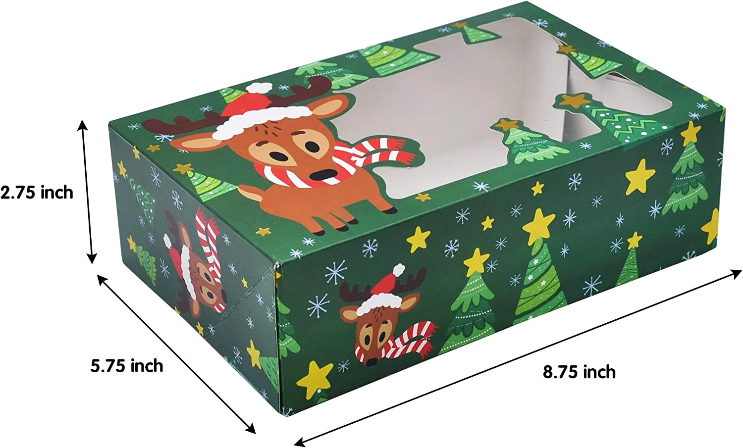 8.75in Christmas Characters Foil Cookie Box With Window, 24 Pcs 8 8.75in Christmas Characters Foil Cookie Box With Window, 24 Pcs - Image 6